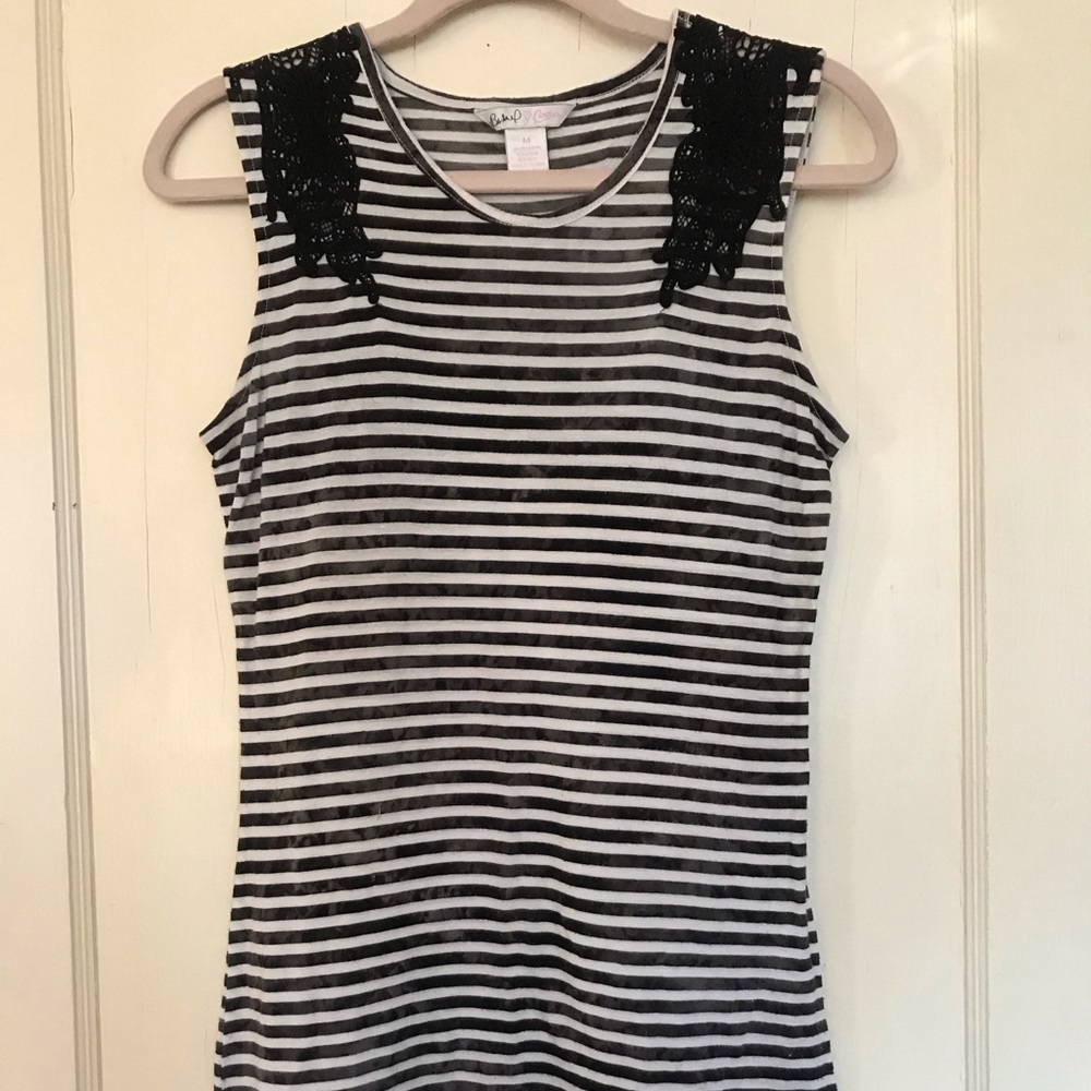 Candies stripe dress sz M lace detail